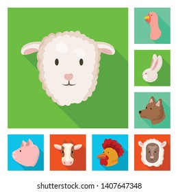 Vector illustration of agriculture and breeding logo. Set of agriculture and organic  vector icon for stock.