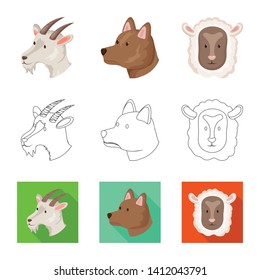Vector illustration of agriculture and breeding logo. Collection of agriculture and organic  vector icon for stock.