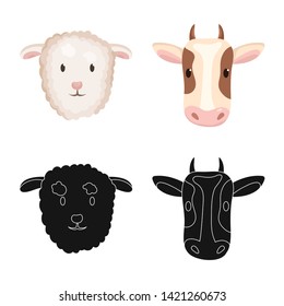 Vector illustration of agriculture and breeding logo. Collection of agriculture and organic  vector icon for stock.