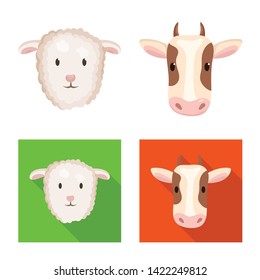 Vector illustration of agriculture and breeding logo. Set of agriculture and organic  stock symbol for web.