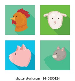 Vector illustration of agriculture and breeding logo. Collection of agriculture and organic stock symbol for web.