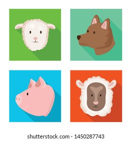 Vector illustration of agriculture and breeding logo. Set of agriculture and organic vector icon for stock.
