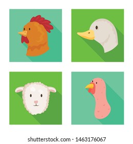Vector illustration of agriculture and breeding logo. Collection of agriculture and organic vector icon for stock.