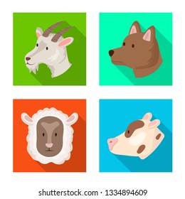 Vector illustration of agriculture and breeding sign. Set of agriculture and organic  stock symbol for web.