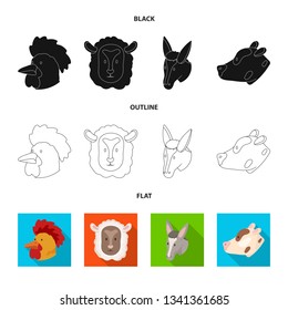 Vector illustration of agriculture and breeding sign. Collection of agriculture and organic  vector icon for stock.