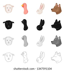Vector illustration of agriculture and breeding sign. Collection of agriculture and organic  vector icon for stock.