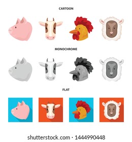 Vector illustration of agriculture and breeding sign. Set of agriculture and organic vector icon for stock.