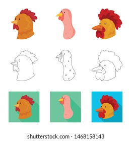 Vector illustration of agriculture and breeding sign. Set of agriculture and organic stock symbol for web.