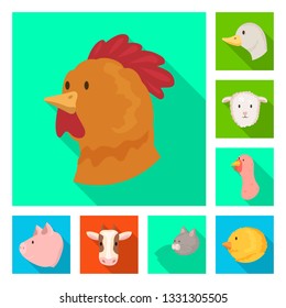 Vector illustration of agriculture and breeding symbol. Collection of agriculture and organic  vector icon for stock.