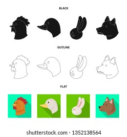 Vector illustration of agriculture and breeding symbol. Collection of agriculture and organic  vector icon for stock.
