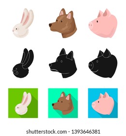 Vector illustration of agriculture and breeding symbol. Collection of agriculture and organic  vector icon for stock.
