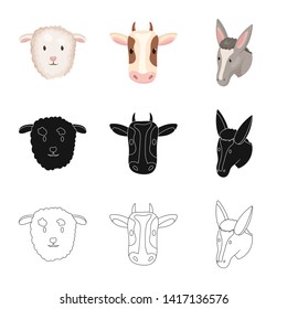 Vector illustration of agriculture and breeding symbol. Collection of agriculture and organic  stock vector illustration.