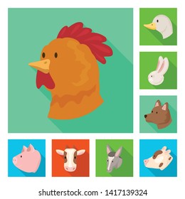 Vector illustration of agriculture and breeding symbol. Collection of agriculture and organic  stock symbol for web.