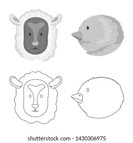 Vector illustration of agriculture and breeding symbol. Collection of agriculture and organic stock vector illustration.