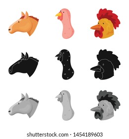 Vector illustration of agriculture and breeding symbol. Collection of agriculture and organic stock vector illustration.