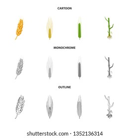 Vector illustration of agriculture and farming icon. Set of agriculture and plant  vector icon for stock.