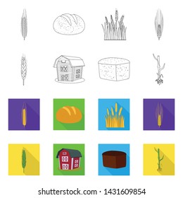 Vector illustration of agriculture and farming icon. Collection of agriculture and plant stock vector illustration.