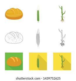 Vector illustration of agriculture and farming icon. Set of agriculture and plant vector icon for stock.