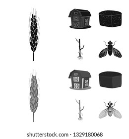 Vector illustration of agriculture and farming logo. Set of agriculture and plant  vector icon for stock.