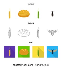 Vector illustration of agriculture and farming logo. Collection of agriculture and plant  stock vector illustration.