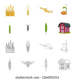 Vector illustration of agriculture and farming logo. Set of agriculture and plant  vector icon for stock.