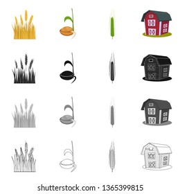 Vector illustration of agriculture and farming logo. Set of agriculture and plant  stock symbol for web.