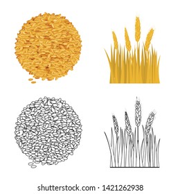 Vector illustration of agriculture and farming logo. Set of agriculture and plant  stock symbol for web.
