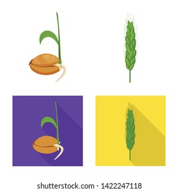 Vector illustration of agriculture and farming logo. Collection of agriculture and plant  stock vector illustration.
