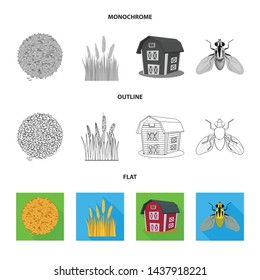 Vector illustration of agriculture and farming logo. Set of agriculture and plant stock vector illustration.