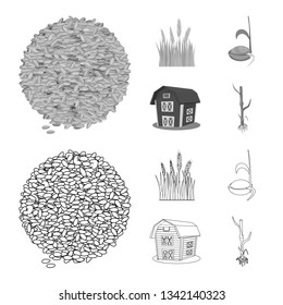 Vector illustration of agriculture and farming sign. Set of agriculture and plant  stock vector illustration.