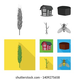 Vector illustration of agriculture and farming sign. Set of agriculture and plant  stock symbol for web.