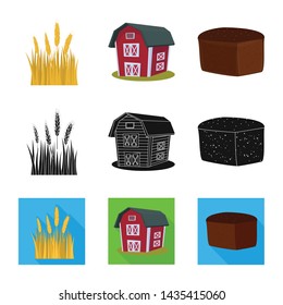 Vector illustration of agriculture and farming sign. Set of agriculture and plant stock symbol for web.