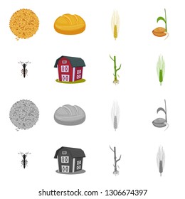 Vector illustration of agriculture and farming symbol. Collection of agriculture and plant  stock vector illustration.
