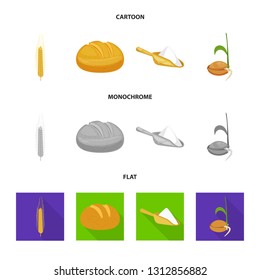 Vector illustration of agriculture and farming symbol. Set of agriculture and plant  vector icon for stock.