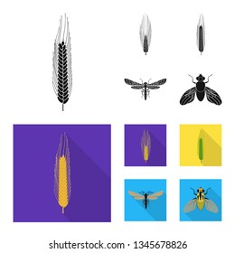 Vector illustration of agriculture and farming symbol. Collection of agriculture and plant  stock symbol for web.