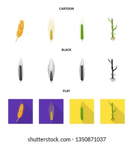 Vector illustration of agriculture and farming symbol. Collection of agriculture and plant  stock symbol for web.