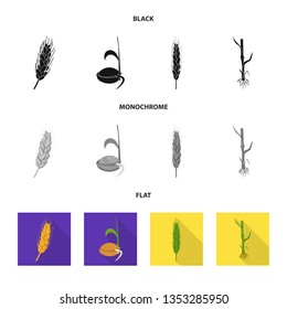 Vector illustration of agriculture and farming symbol. Collection of agriculture and plant  stock symbol for web.