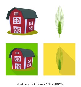 Vector illustration of agriculture and farming symbol. Set of agriculture and plant  stock vector illustration.