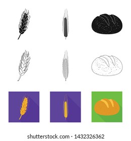Vector illustration of agriculture and farming symbol. Set of agriculture and plant stock symbol for web.
