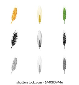 Vector illustration of agriculture and farming symbol. Set of agriculture and plant vector icon for stock.