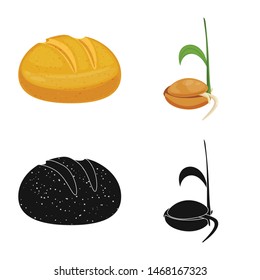 Vector illustration of agriculture and farming symbol. Set of agriculture and plant vector icon for stock.