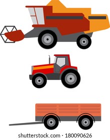 Vector illustration of agriculture vehicles
