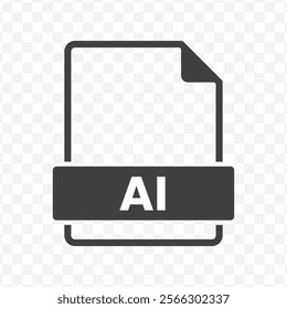 Vector illustration of AI file in dark color and transparent background(PNG).