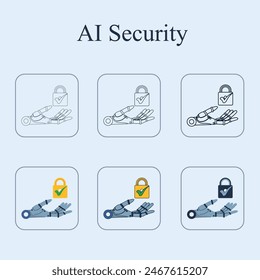 AI de Ilustración vectorial en conjunto de iconos editables de seguridad