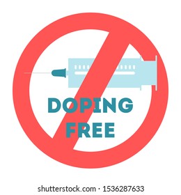 Vector illustration with aid syringe, doping free drug dose rejection
