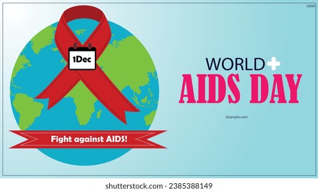 Vector illustration Aids Awareness Red Ribbon. World Aids Day concept.