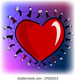 vector illustration of AIDS DISEASE