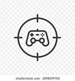 vector illustration of aim game icon in dark color and transparent background(png).