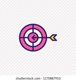 Vector illustration of aim icon colored line. Beautiful marketing element also can be used as goal icon element.
