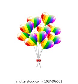 Vector illustration. Air balloons. Flag of a gay pride flag